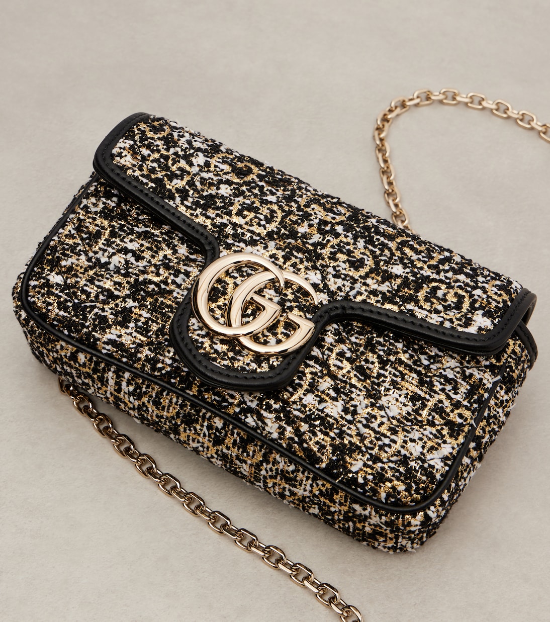 Bolso al hombro GG Marmont Mini de tweed | Gucci