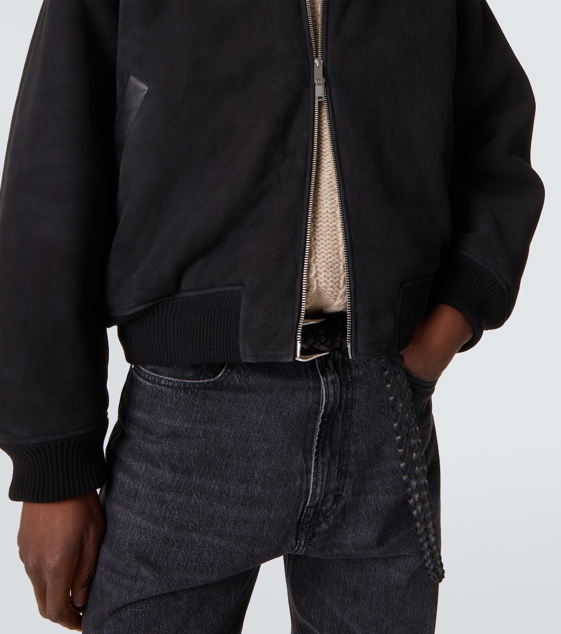 x Aaron Levine – Veste bomber Berkeley en daim | Studio Nicholson