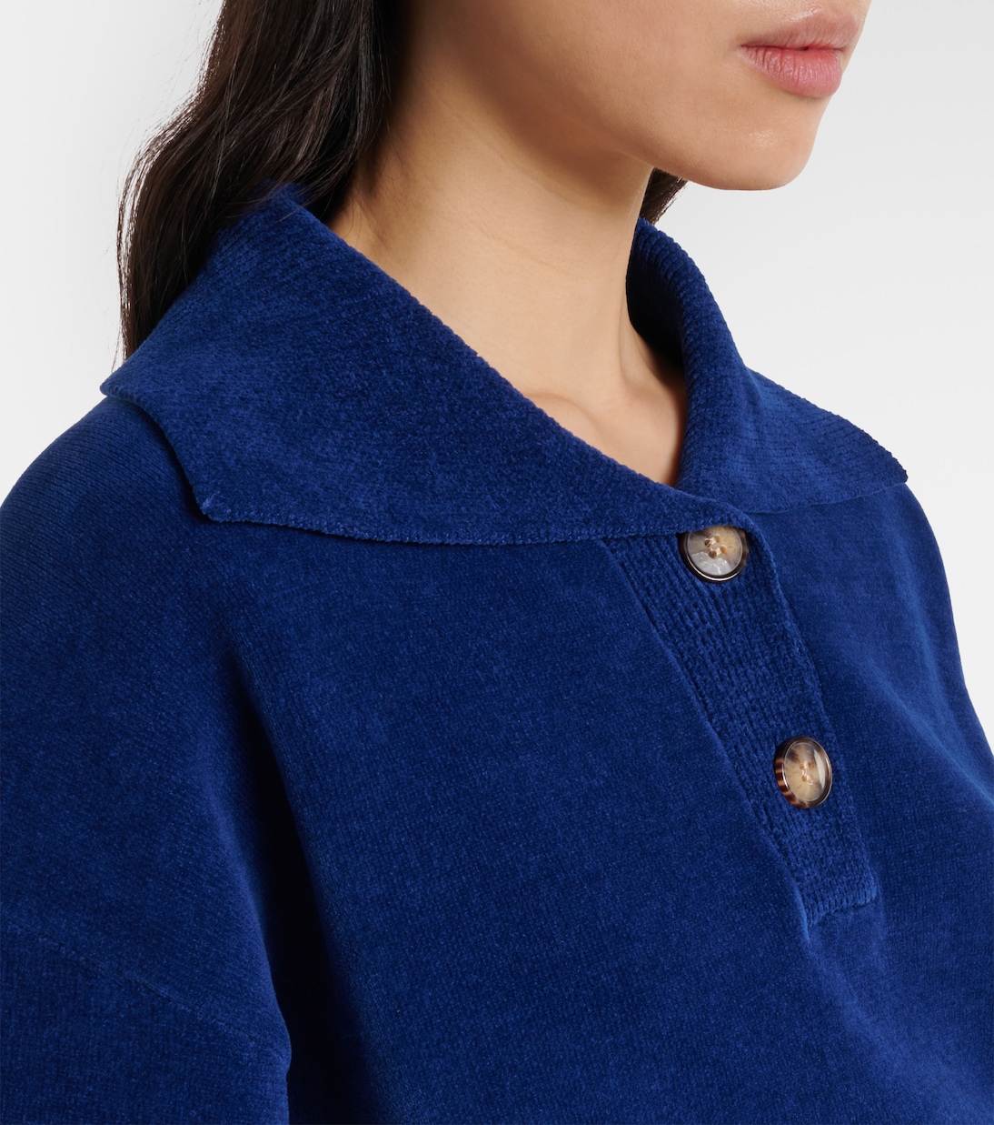 Cropped cotton-blend velvet sweatshirt | Victoria Beckham