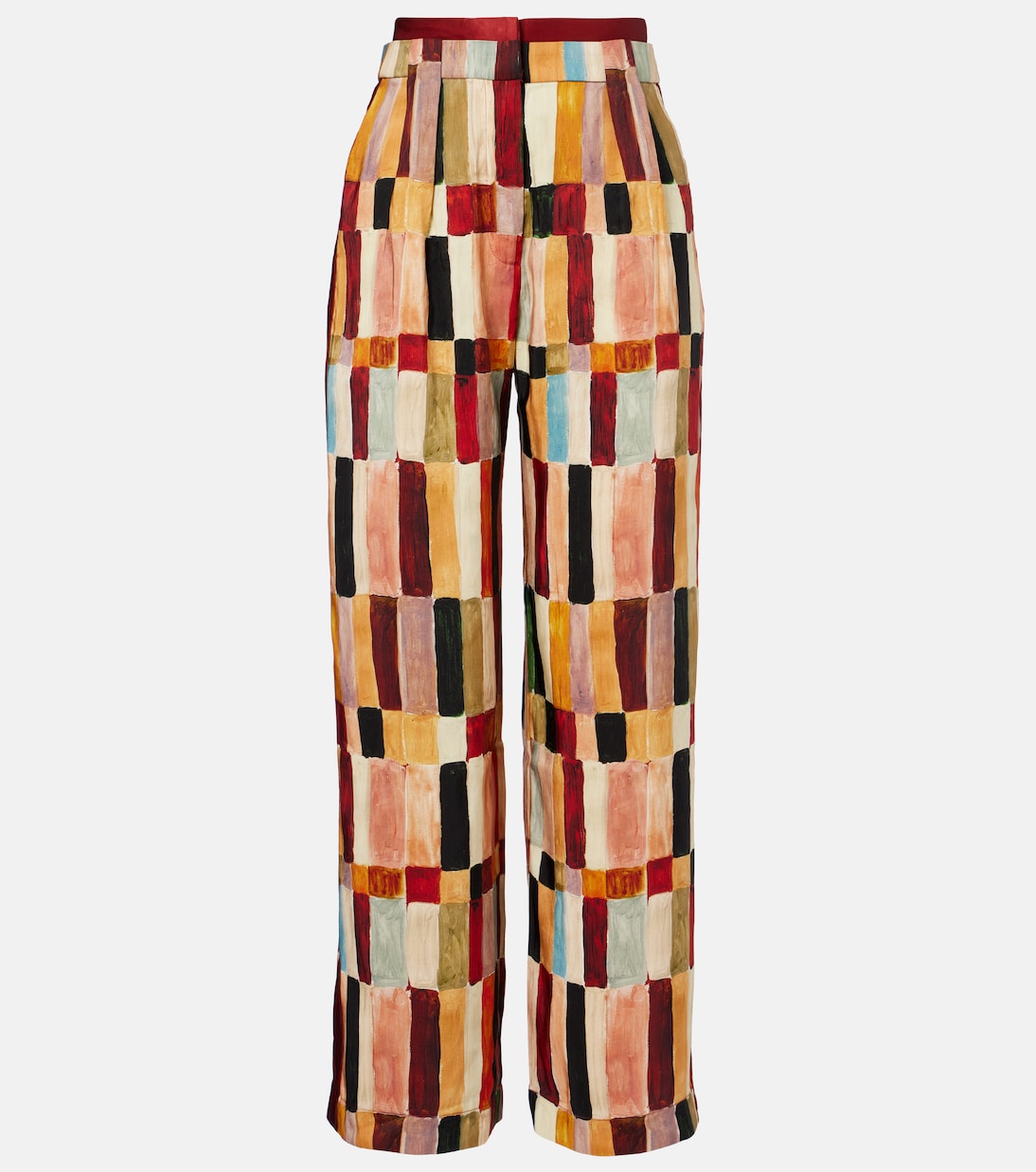 x LRNCE– Pantalon palazzo Marjorelle imprimé en lin et soie | Alémais