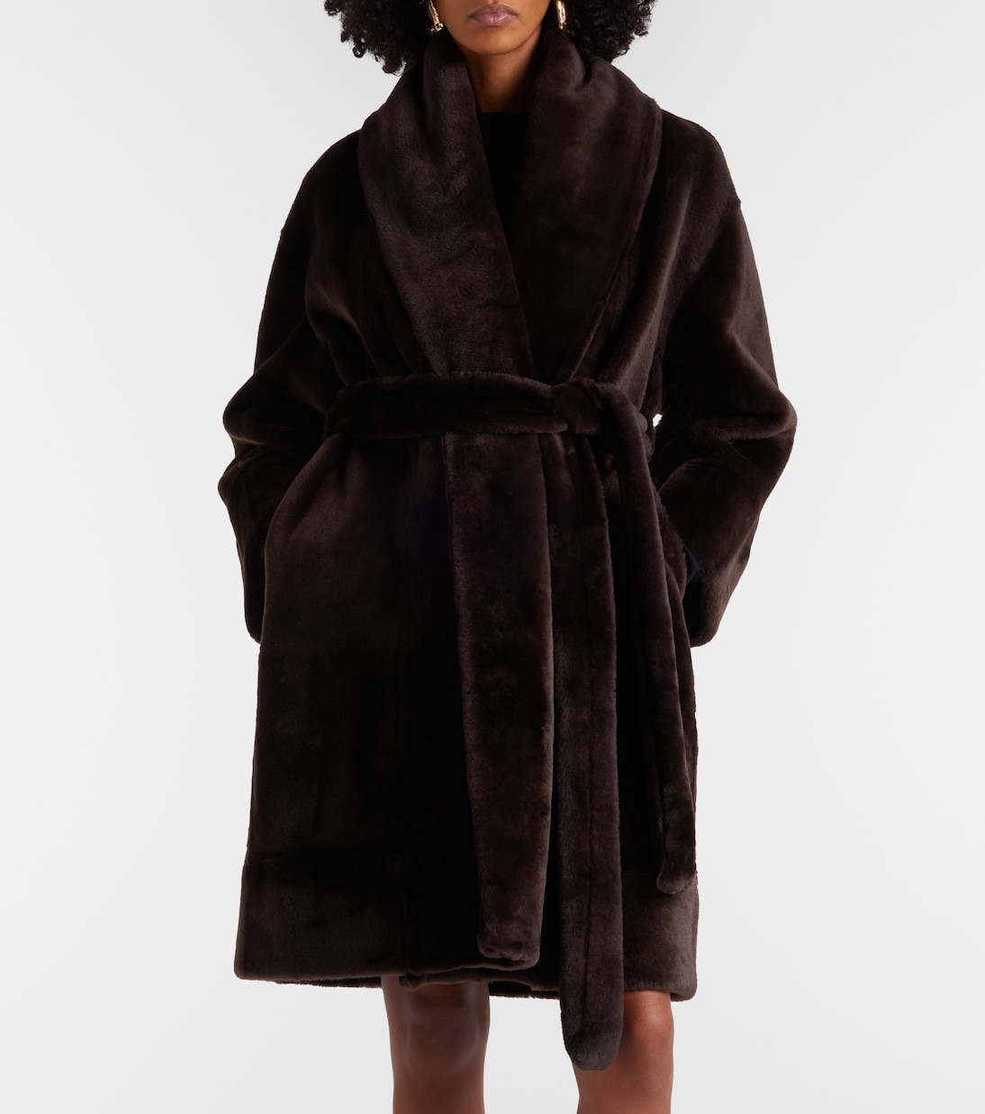 Juno shearling wrap coat | Nour Hammour