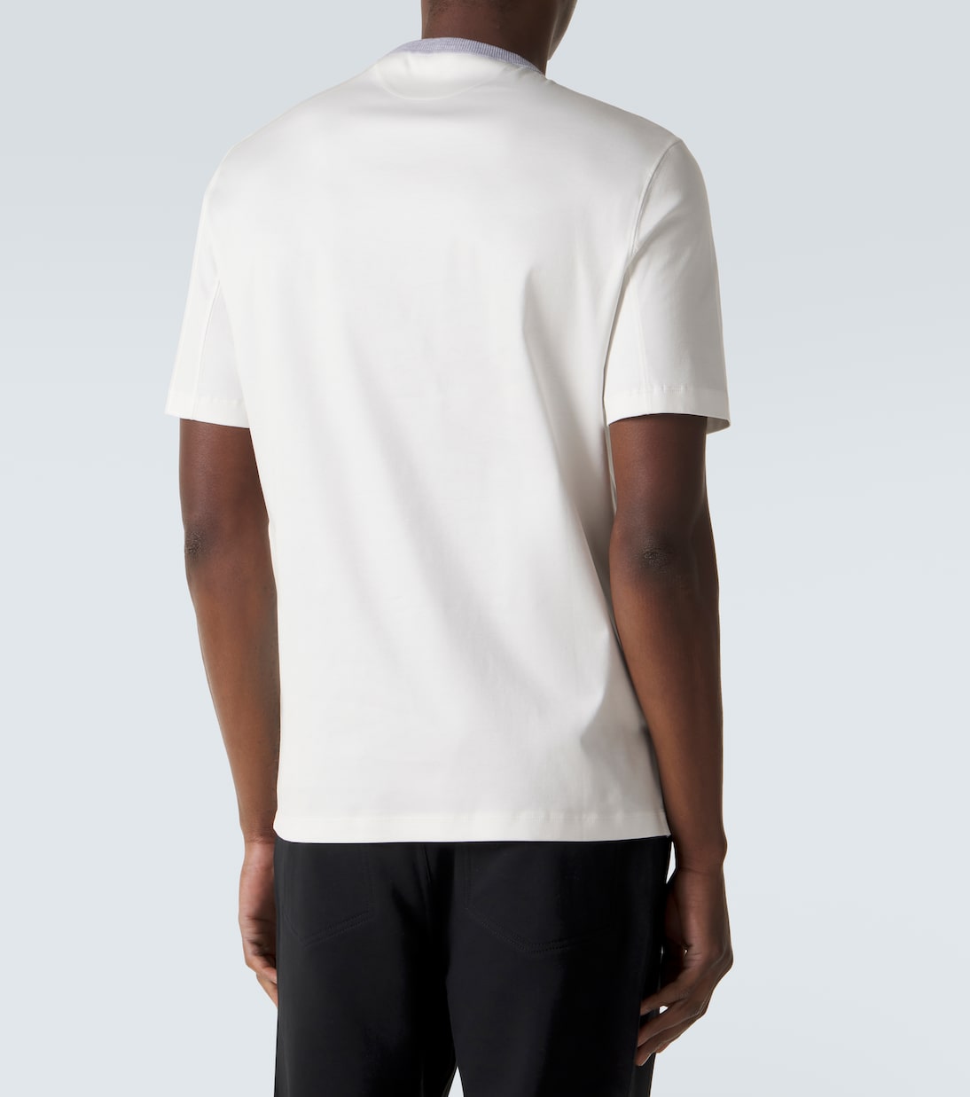 T-shirt in jersey di cotone con stampa | Brunello Cucinelli