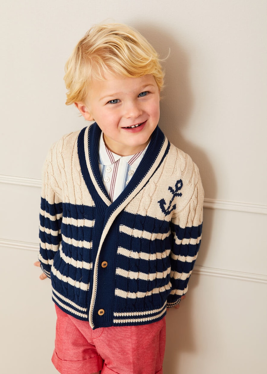 Cardigan rayé en coton | Pepa London