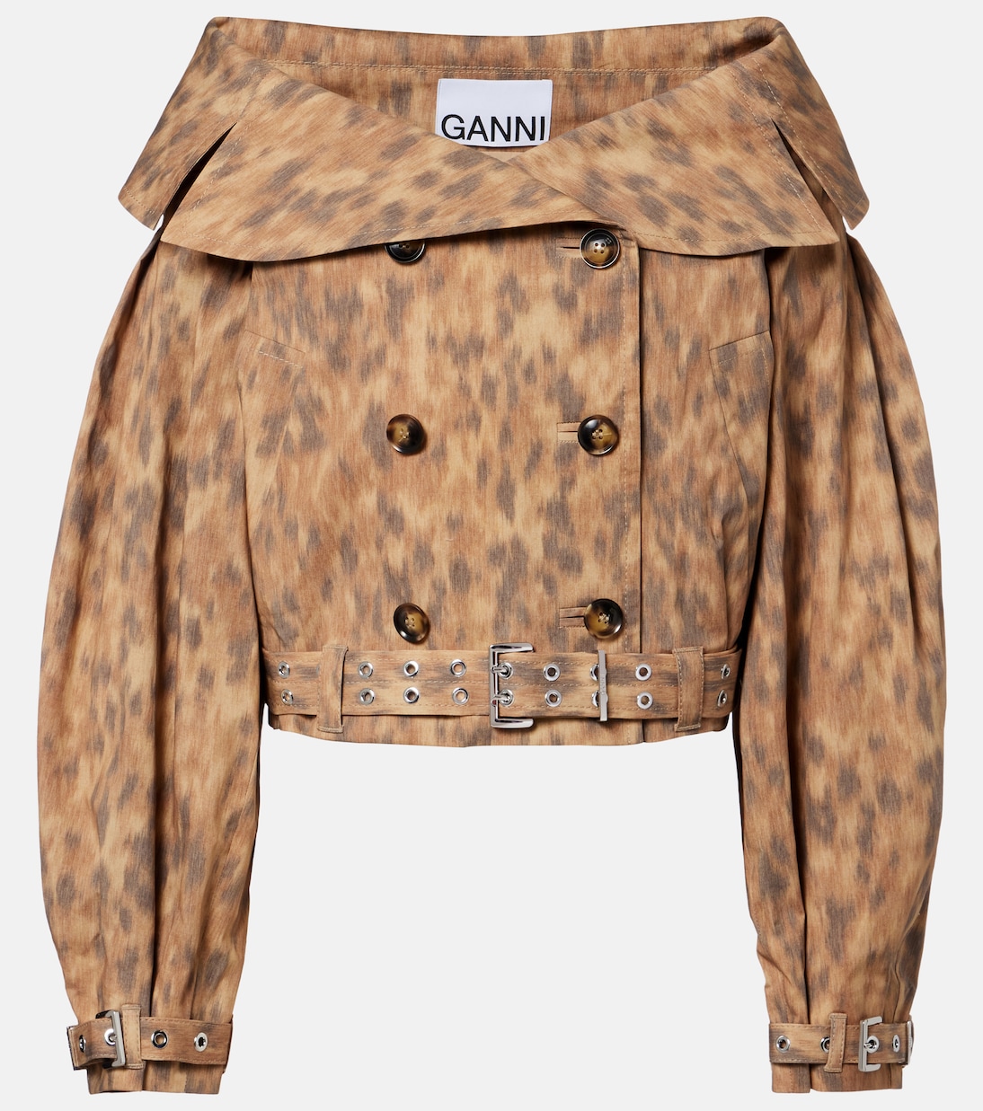 Printed cotton-blend jacket | Ganni