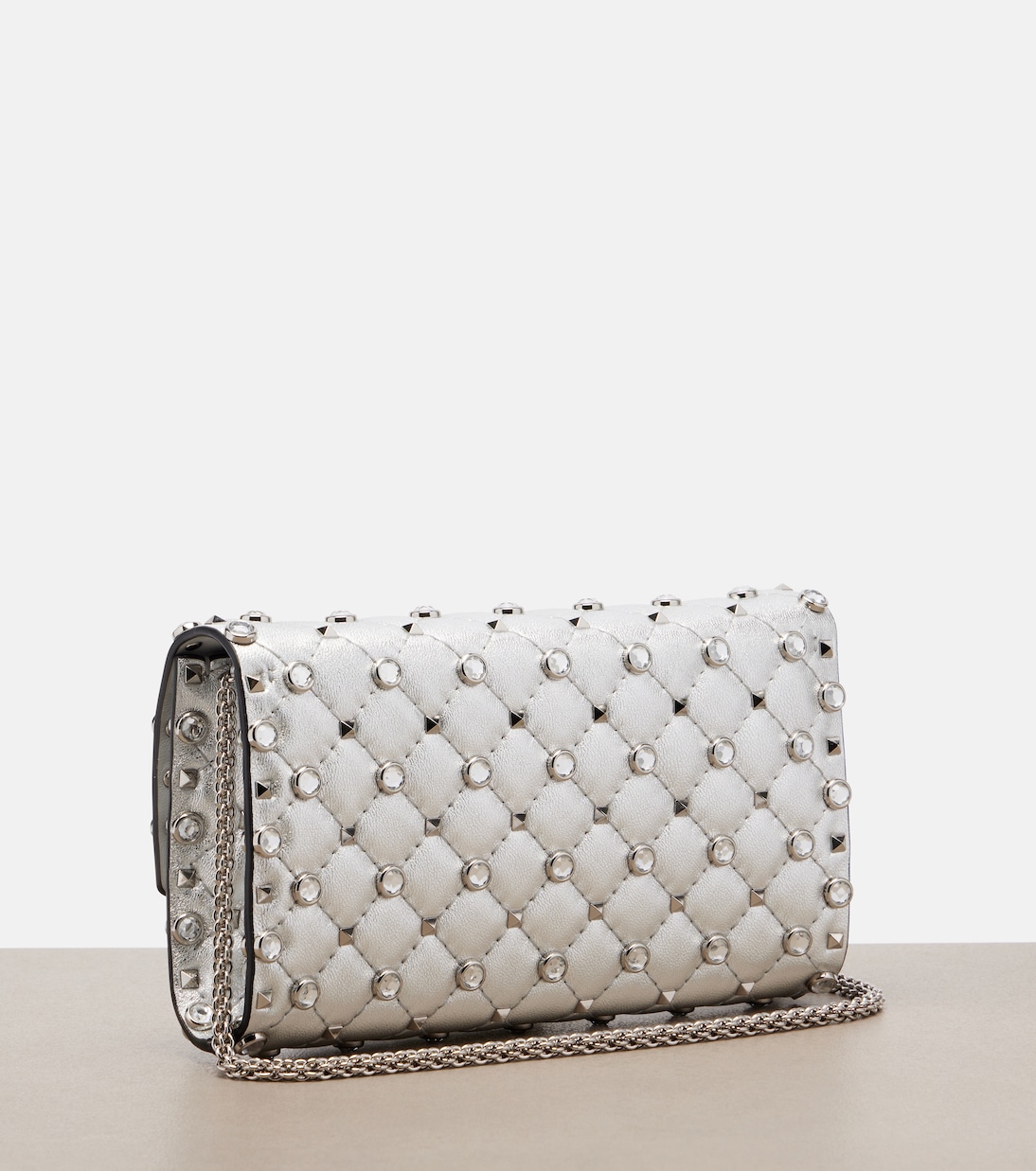 Rockstud Spike metallic leather shoulder bag | Valentino Garavani