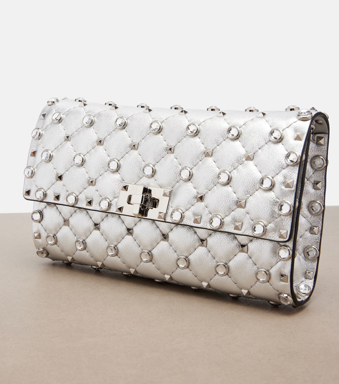 Rockstud Spike metallic leather shoulder bag | Valentino Garavani