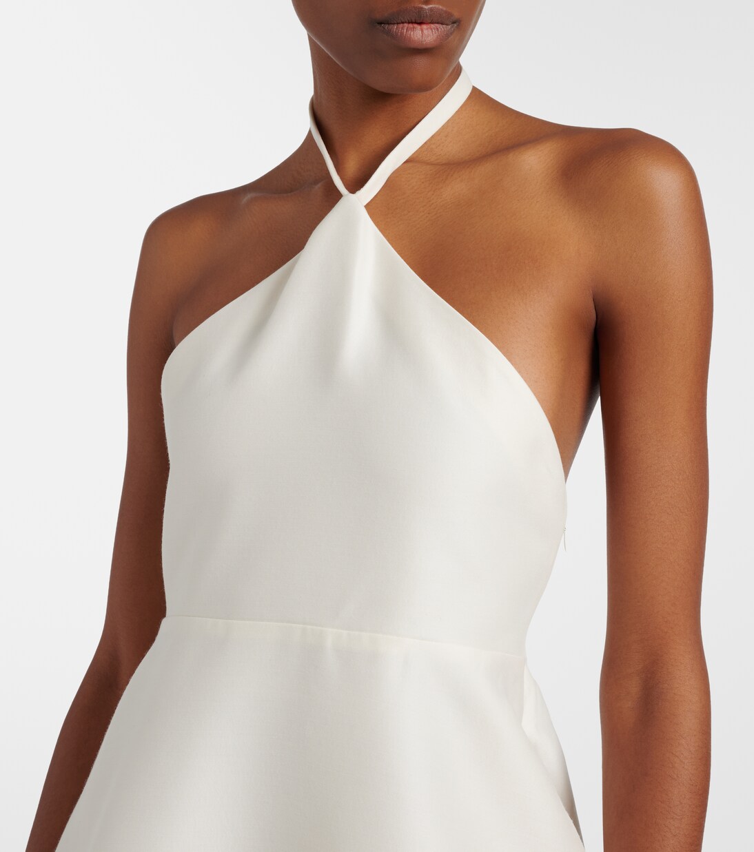 Halterneck peplum wool and silk minidress | Balenciaga