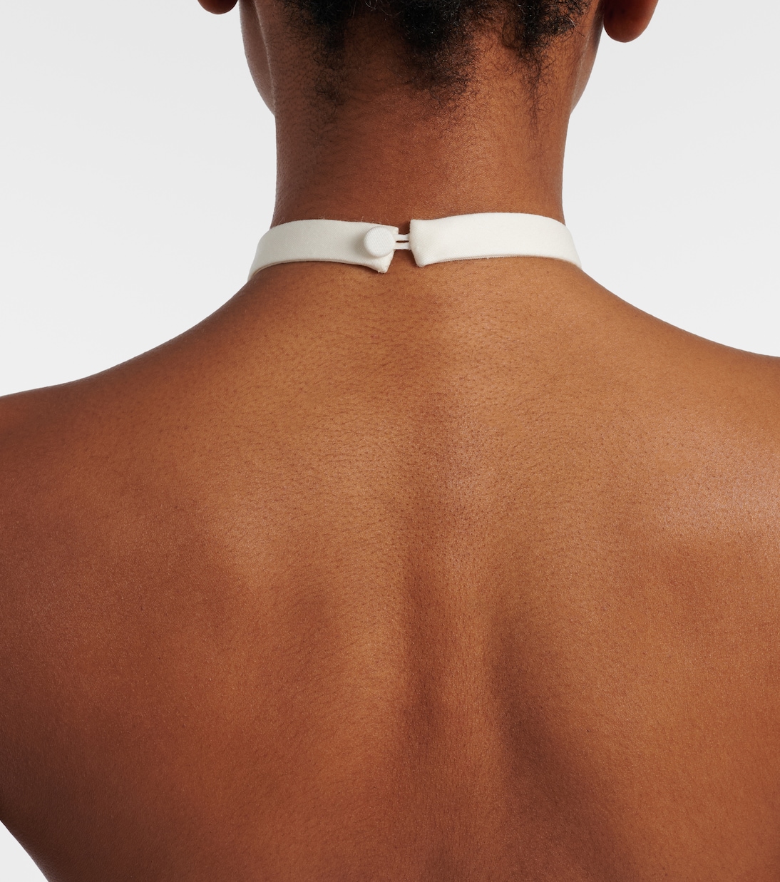 Halterneck peplum wool and silk minidress | Balenciaga