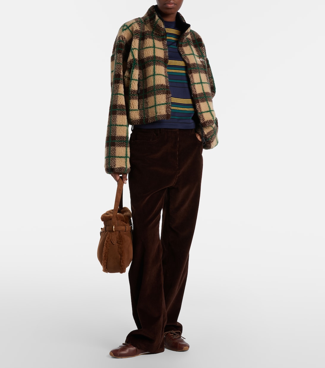 Sac Avenue en daim à anse supérieure | Miu Miu