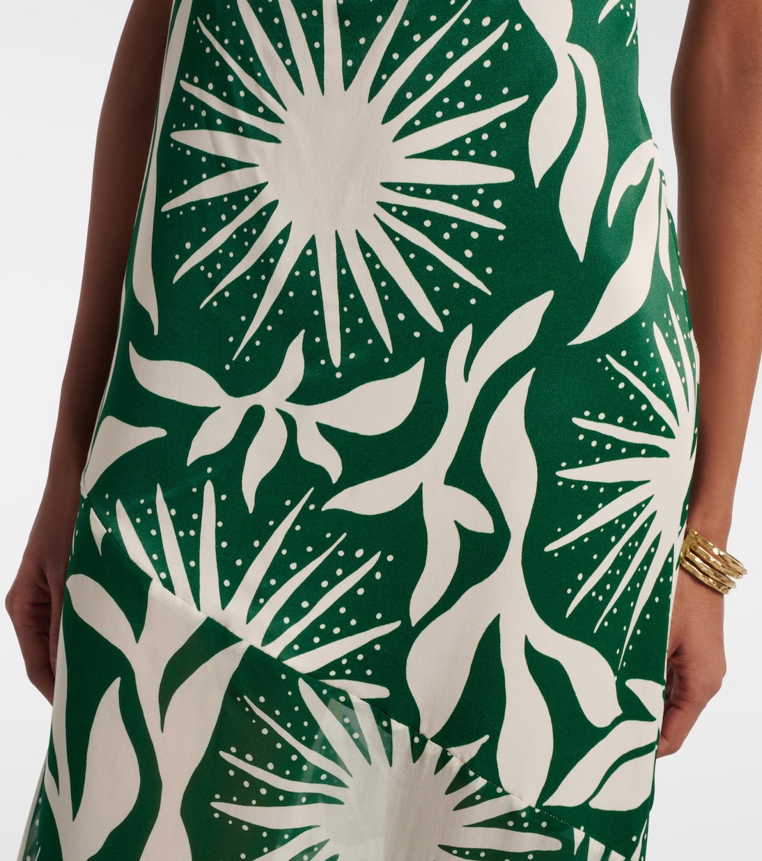 Robe longue Acasia à perles imprimée  | Cala de la Cruz