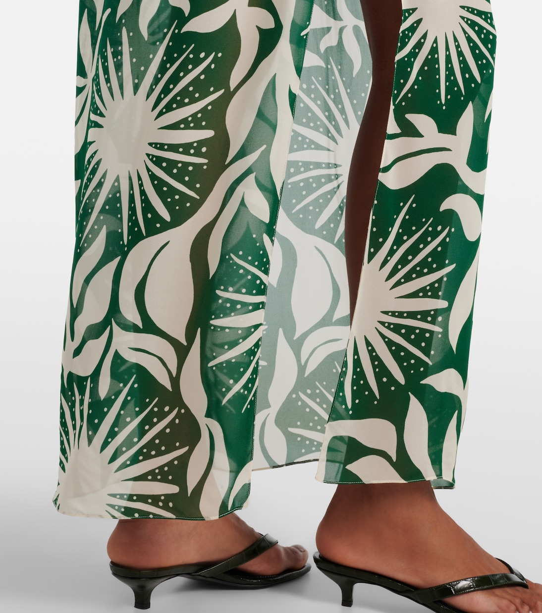 Robe longue Acasia à perles imprimée  | Cala de la Cruz