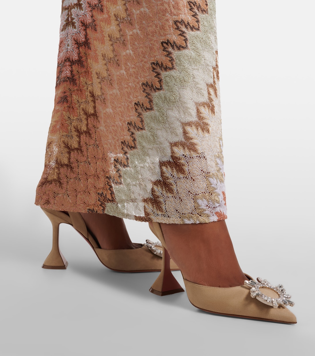 Begum embellished suede slingback pumps | Amina Muaddi