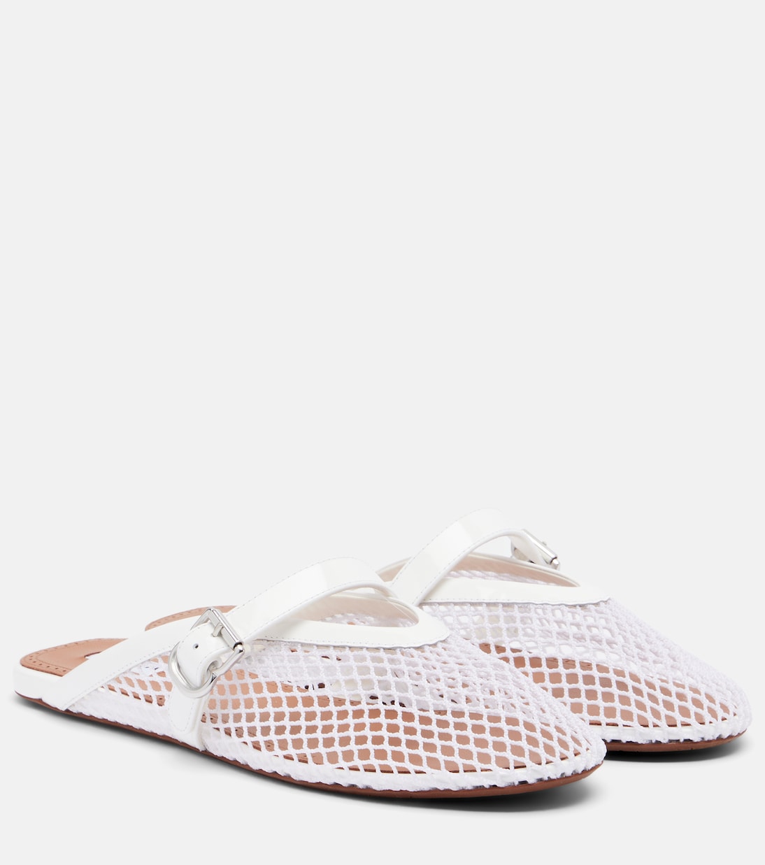 Fishnet leather-trimmed slip-on mules | Alaïa