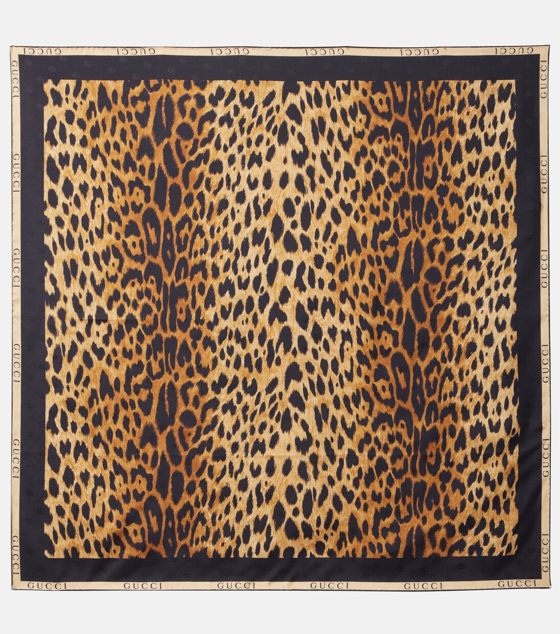 Leopard-print silk twill scarf | Gucci