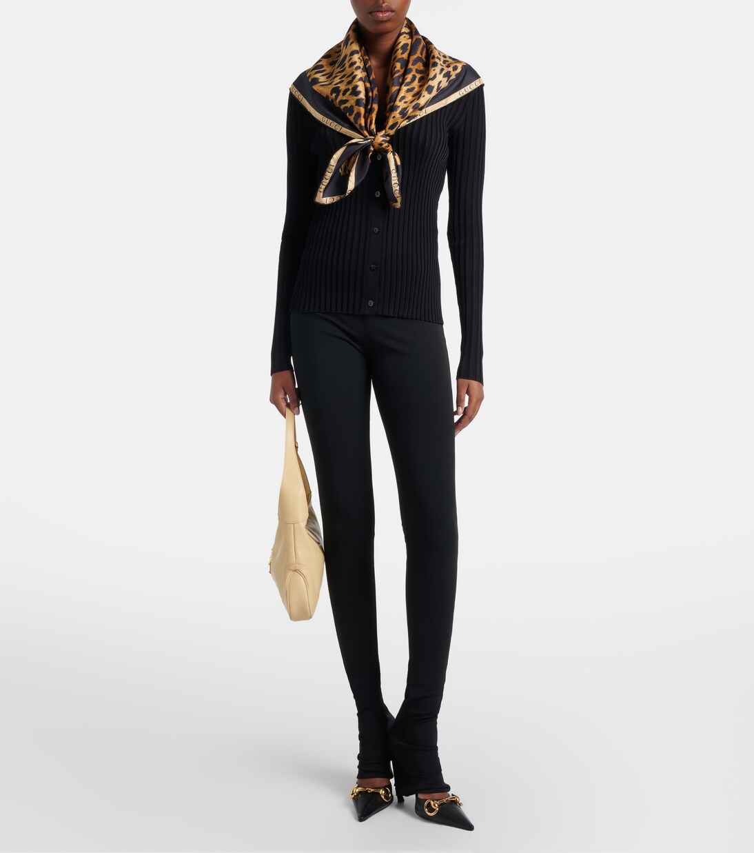 Leopard-print silk twill scarf | Gucci