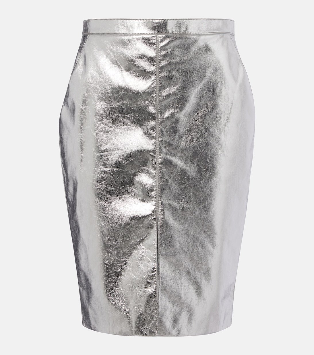 Metallic leather pencil skirt | Saint Laurent