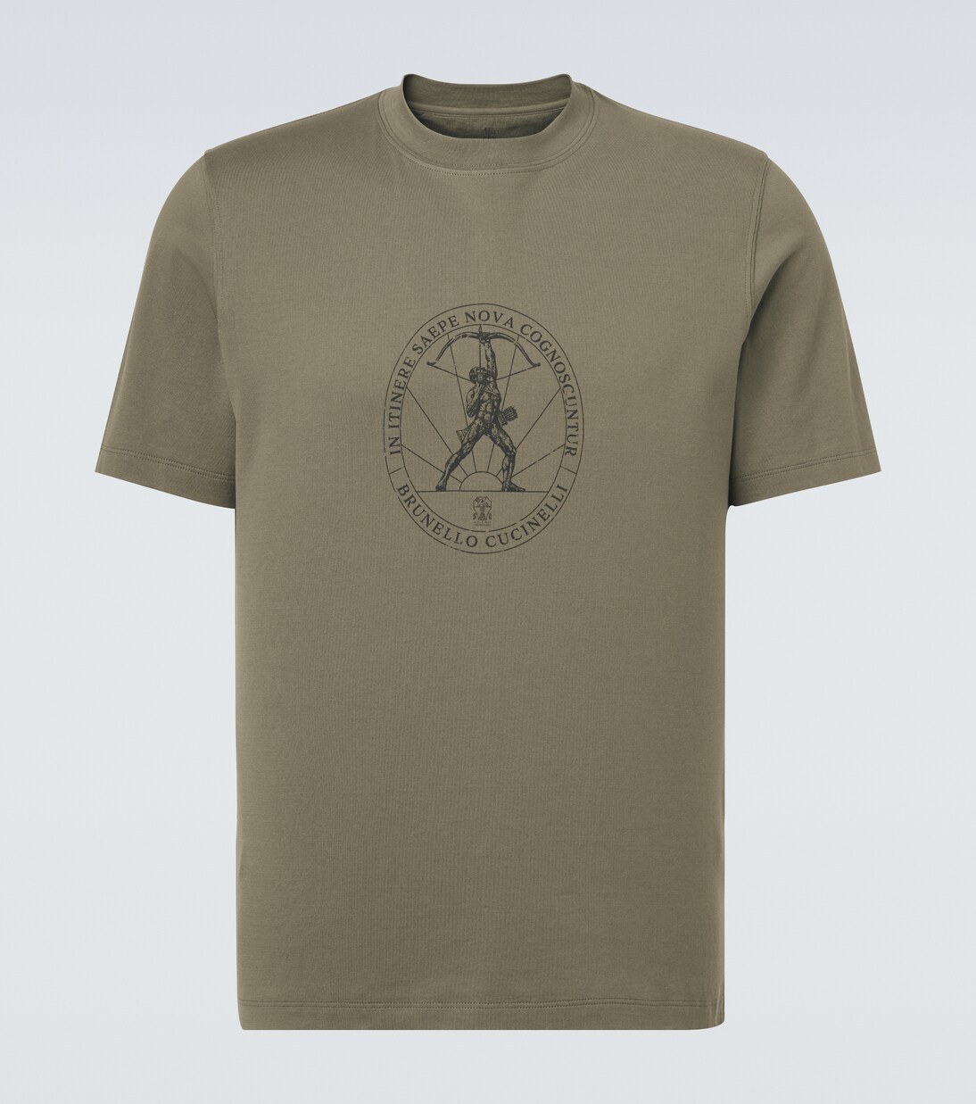 Camiseta de jersey de algodón estampada | Brunello Cucinelli