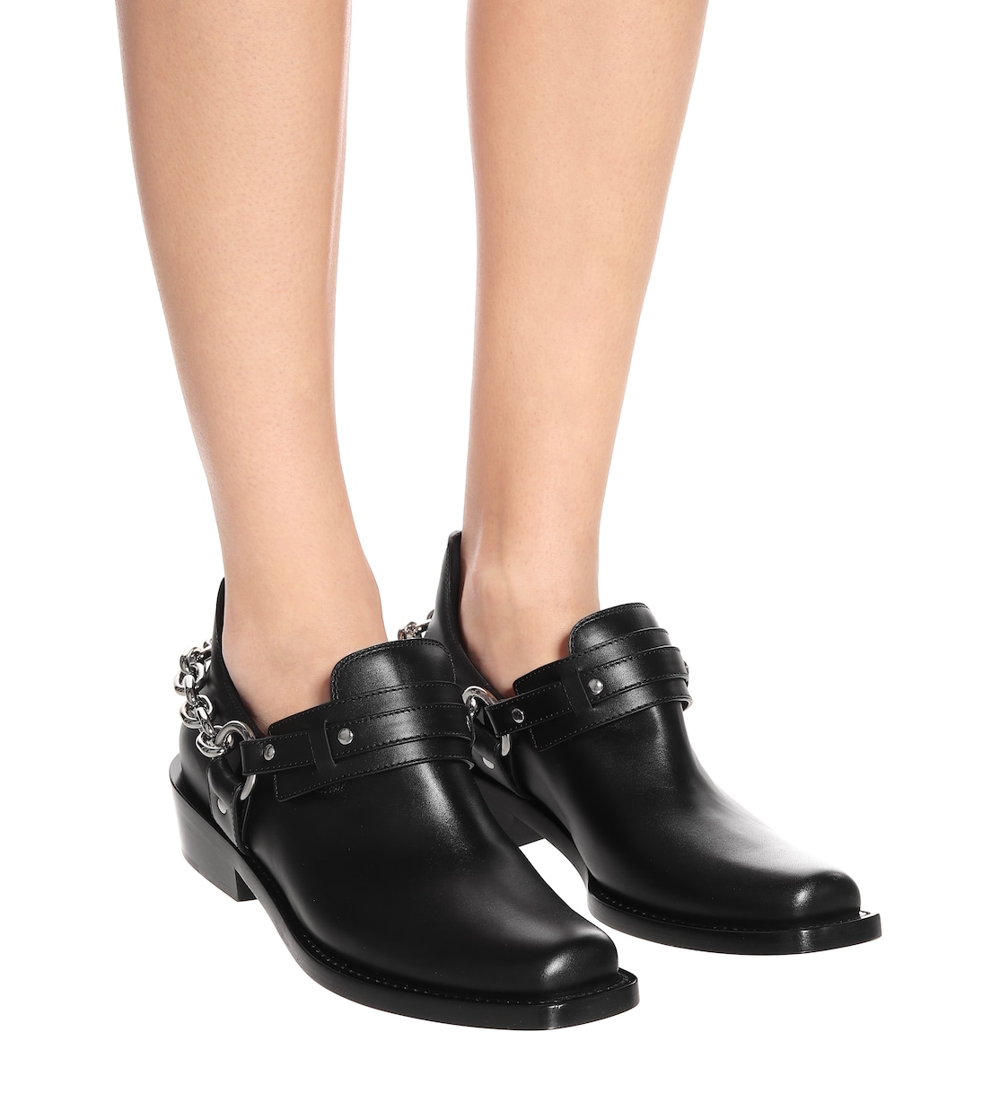 Moto leather ankle boots | Rabanne