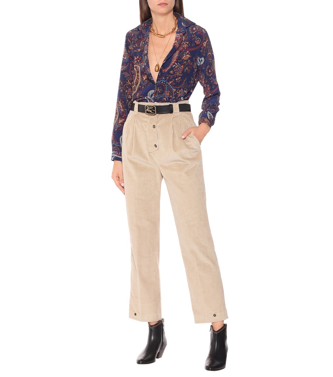 Pantalon à taille haute en velours côtelé | Etro