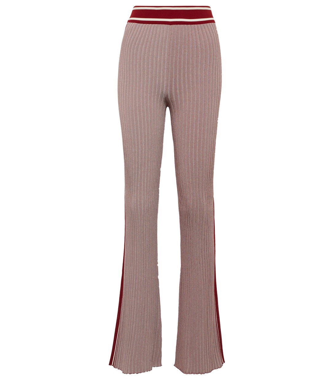 Ribbed-knit high-rise flared pants | Jil Sander