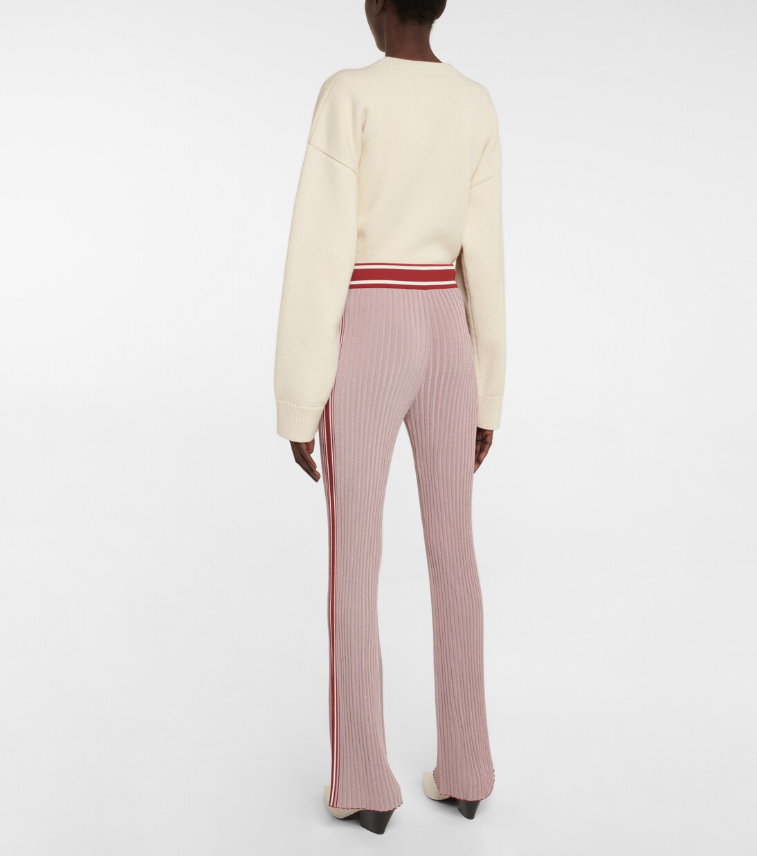 Ribbed-knit high-rise flared pants | Jil Sander