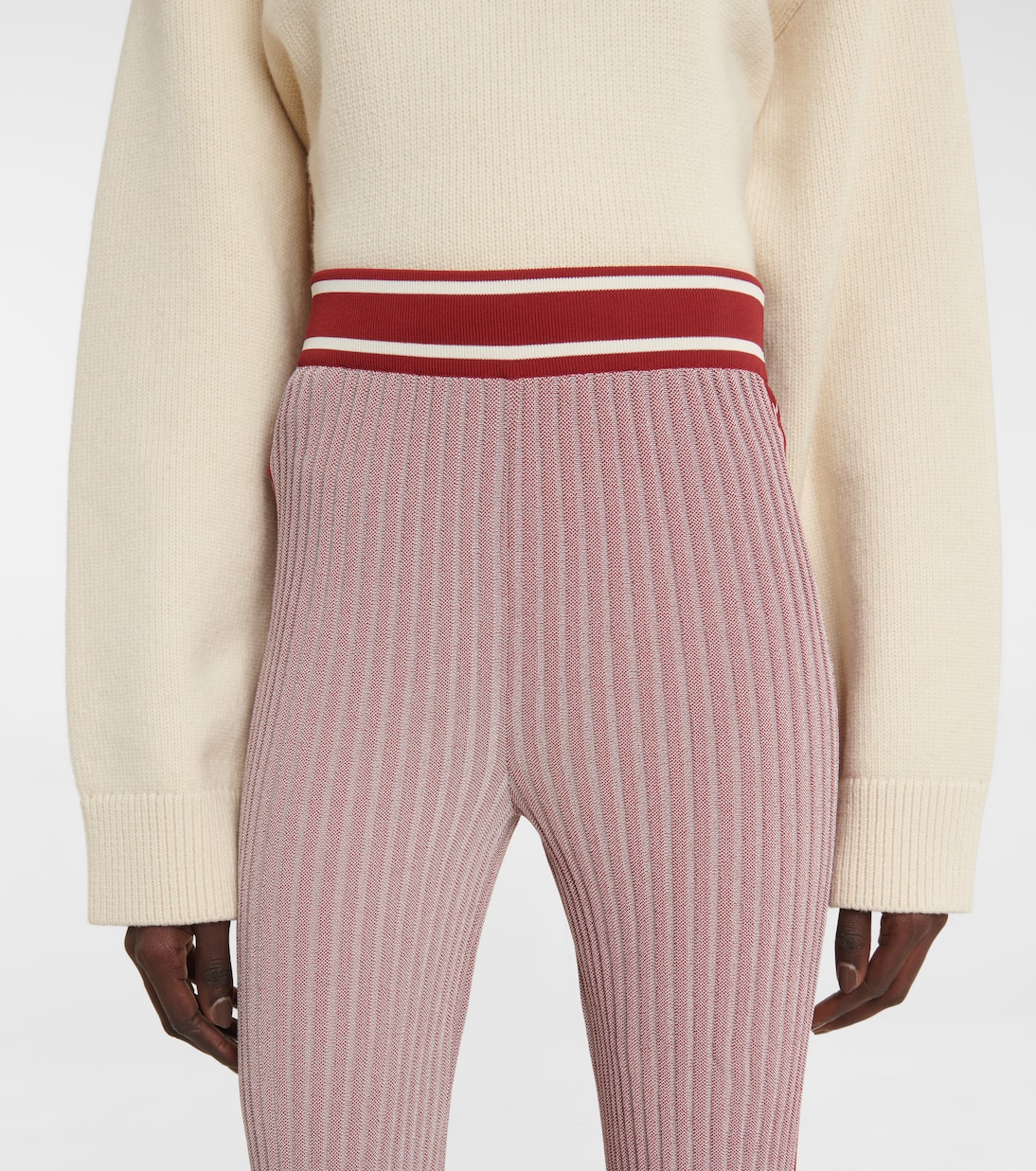 Ribbed-knit high-rise flared pants | Jil Sander