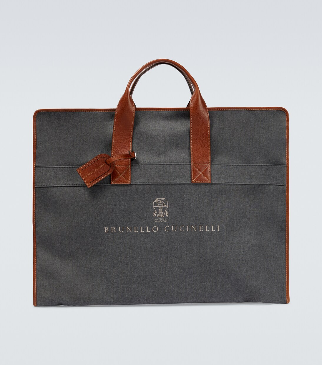 Leather-trimmed canvas garment bag | Brunello Cucinelli