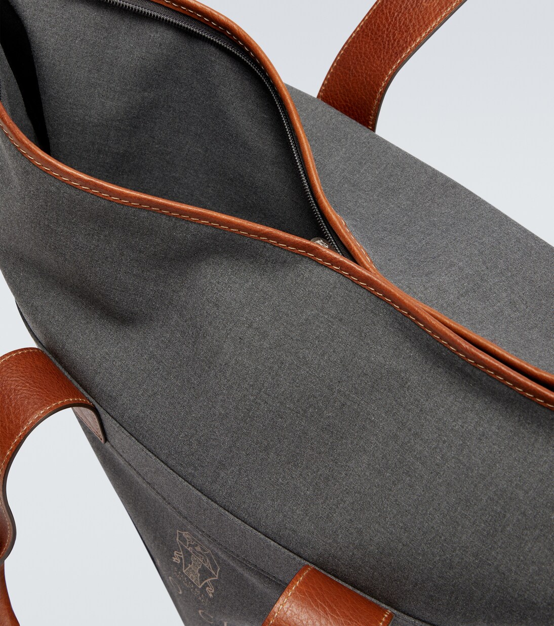 Leather-trimmed canvas garment bag | Brunello Cucinelli