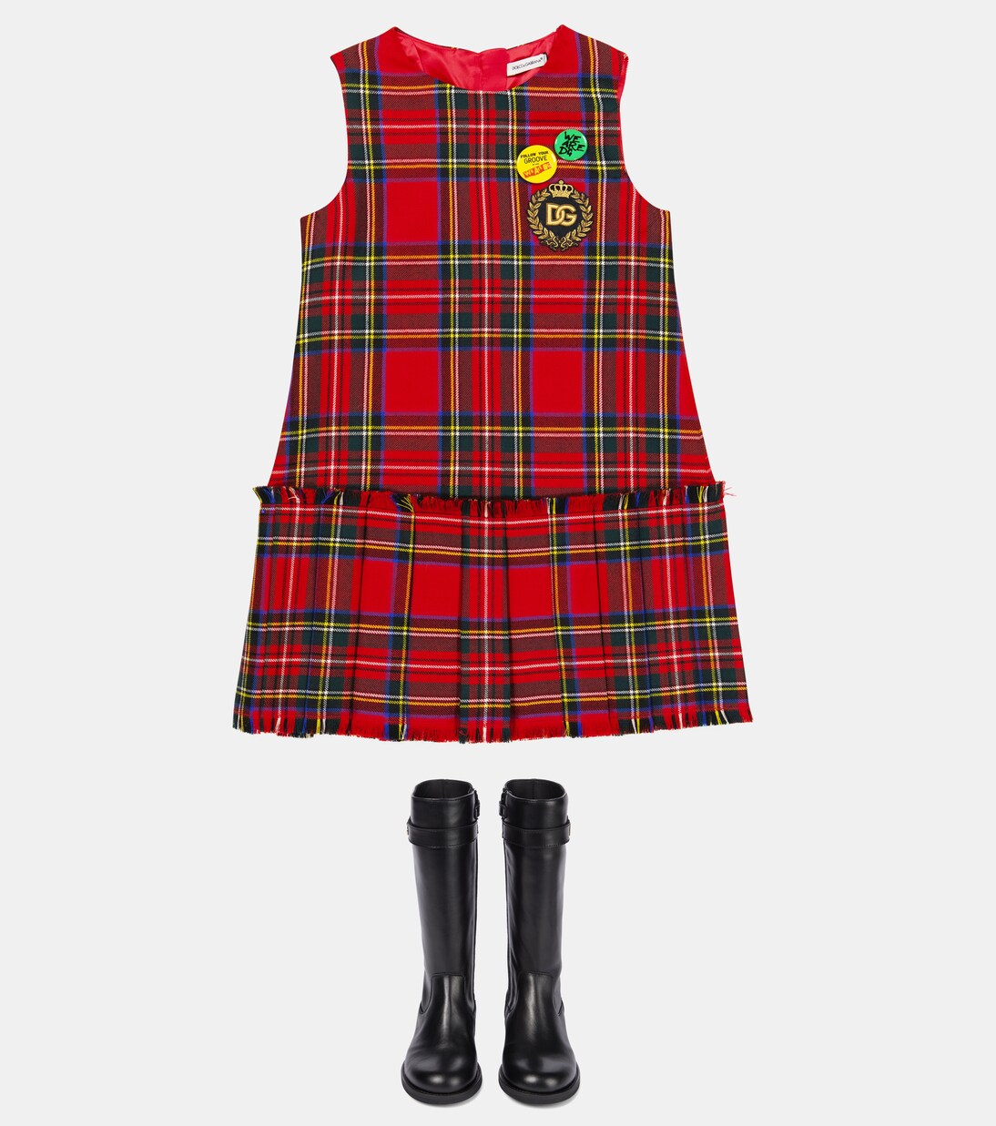 Checked wool dress | Dolce&Gabbana Kids