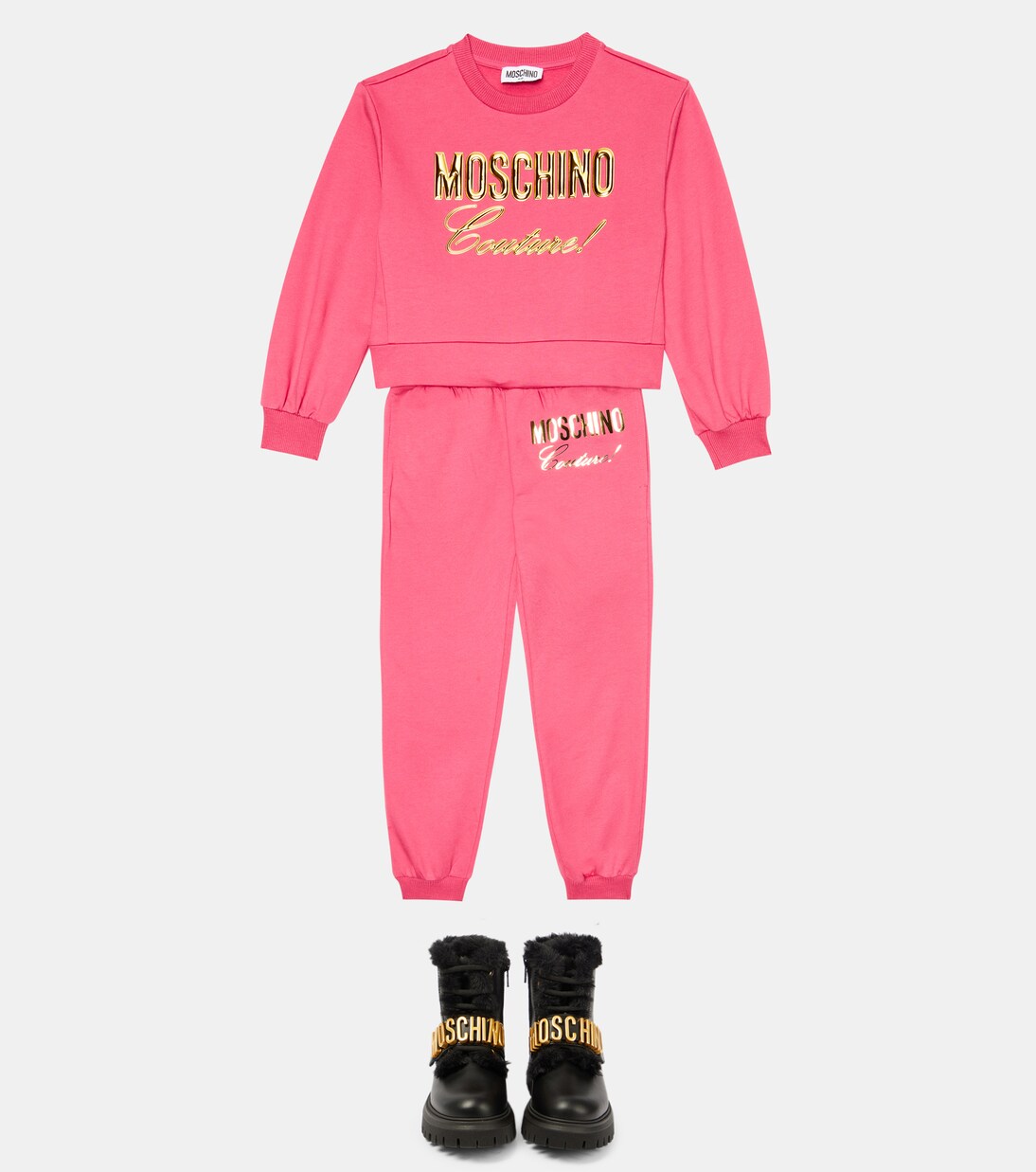 Sweat-shirt en coton à logo | Moschino Kids