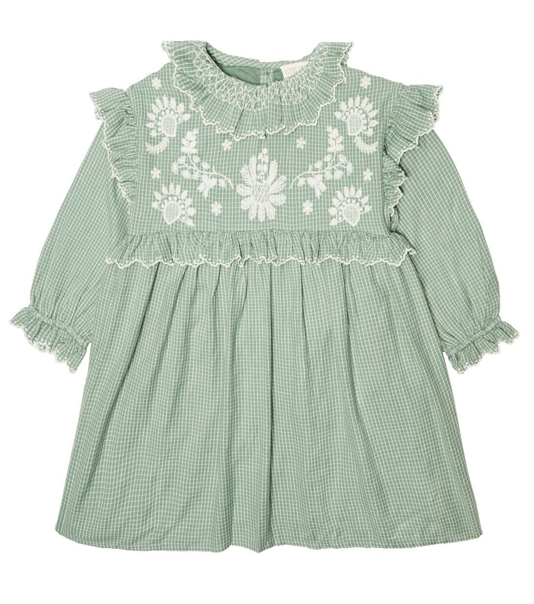 Robe Illi brodée en coton à carreaux | Louise Misha