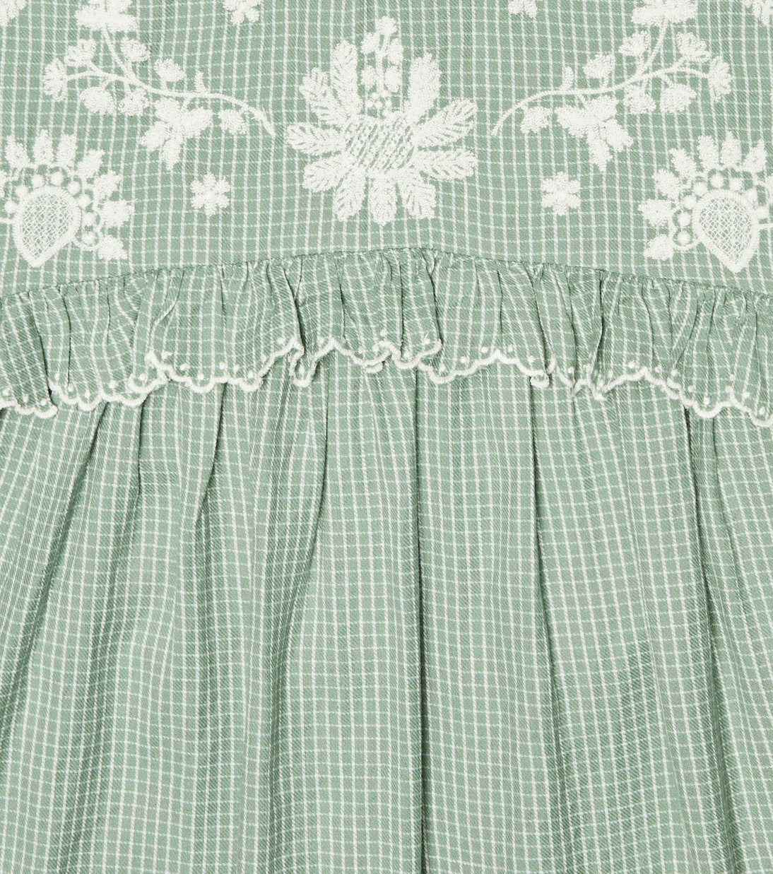 Robe Illi brodée en coton à carreaux | Louise Misha