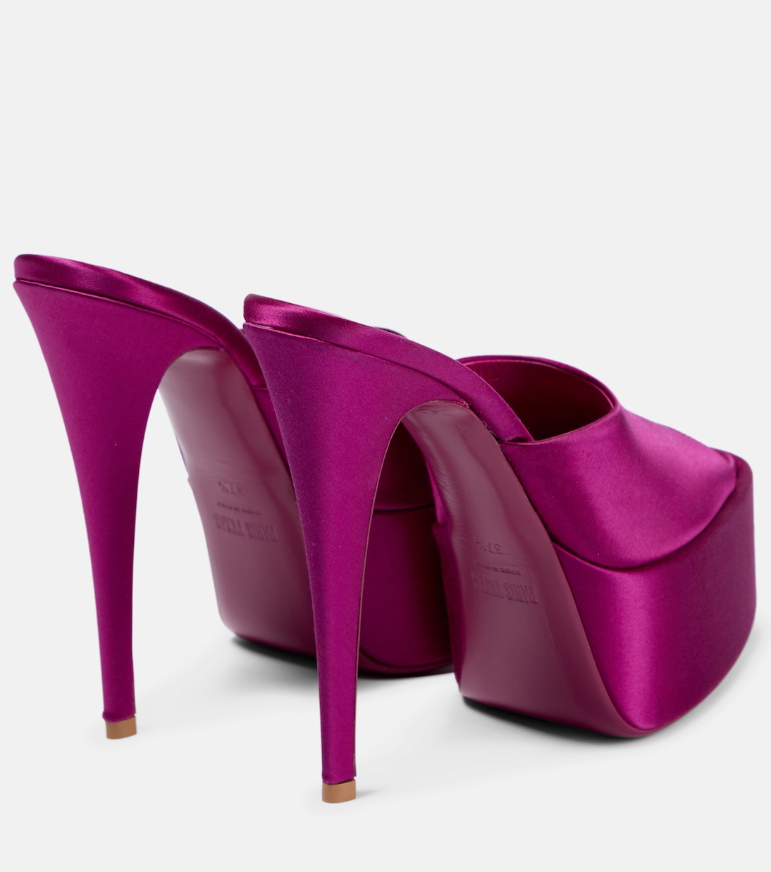 Plateau-Pantoletten Marina aus Satin | Paris Texas