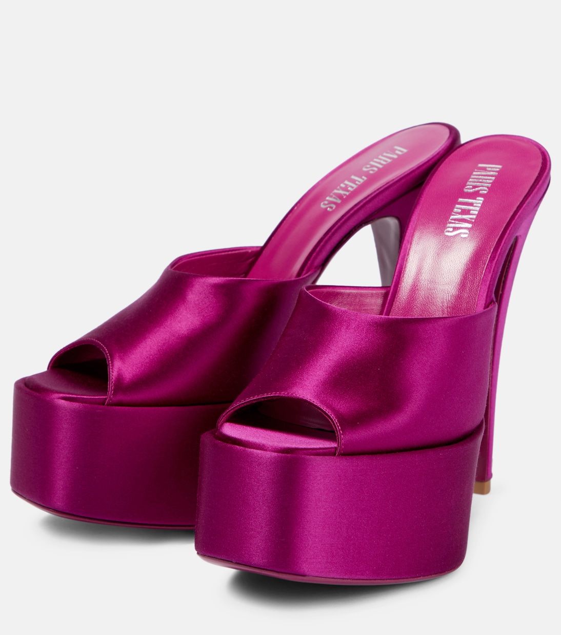 Plateau-Pantoletten Marina aus Satin | Paris Texas