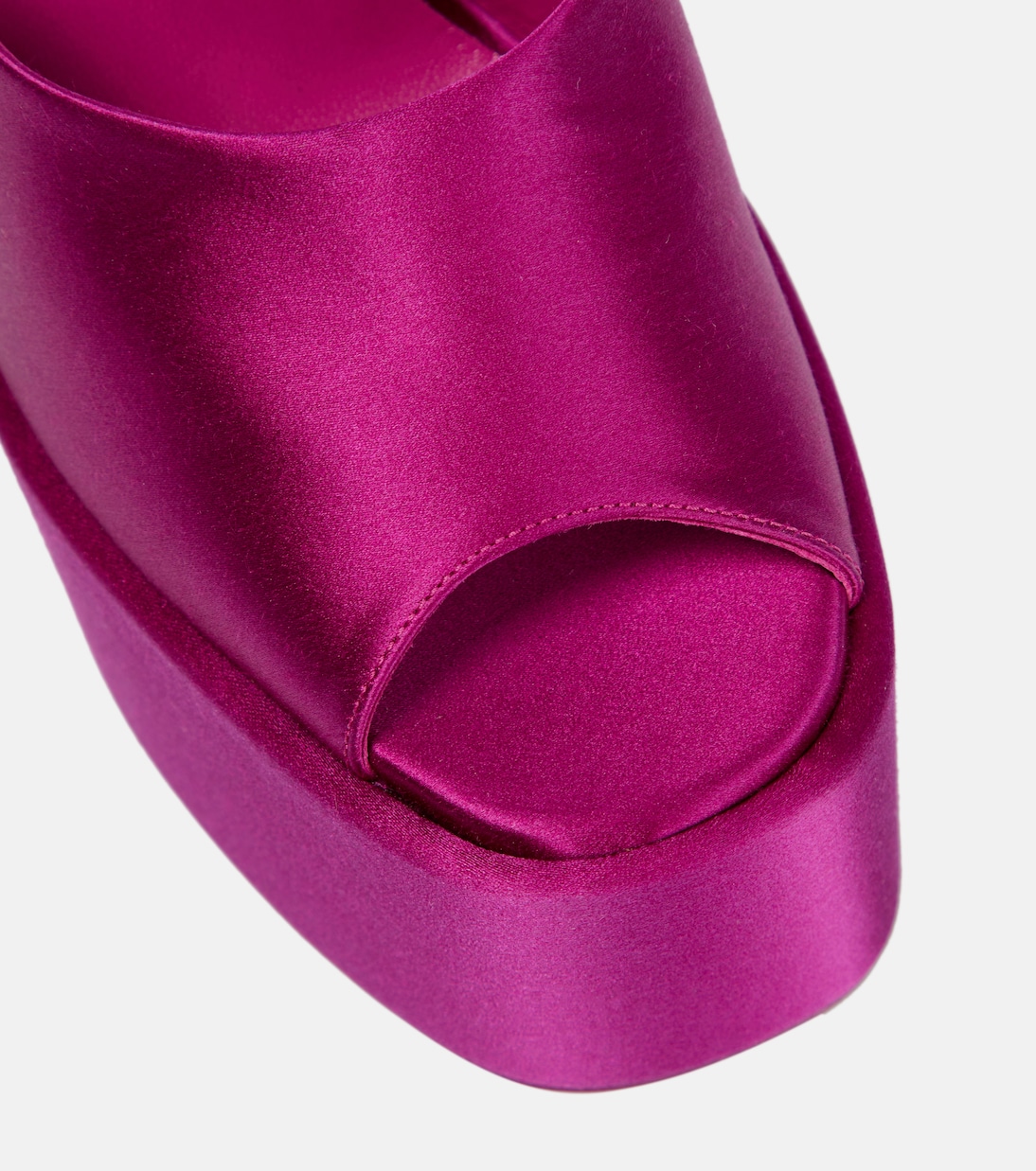 Plateau-Pantoletten Marina aus Satin | Paris Texas