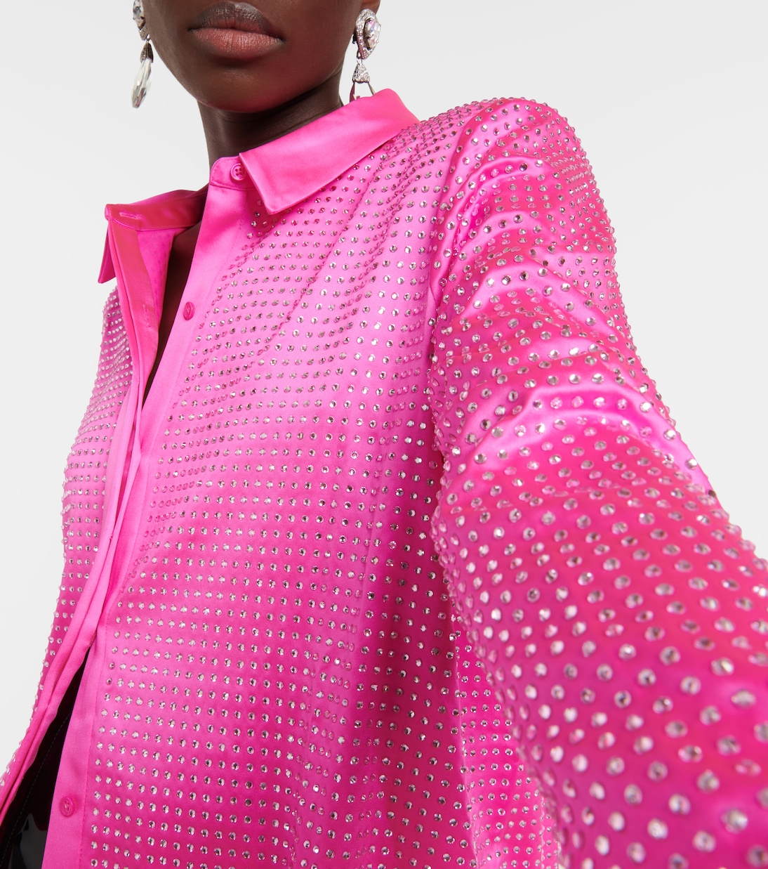 Verziertes Hemd aus Satin | Self-Portrait