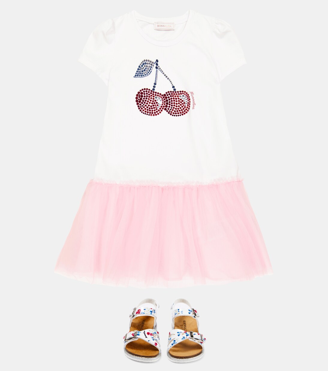 Embroidered cotton jersey dress | Monnalisa