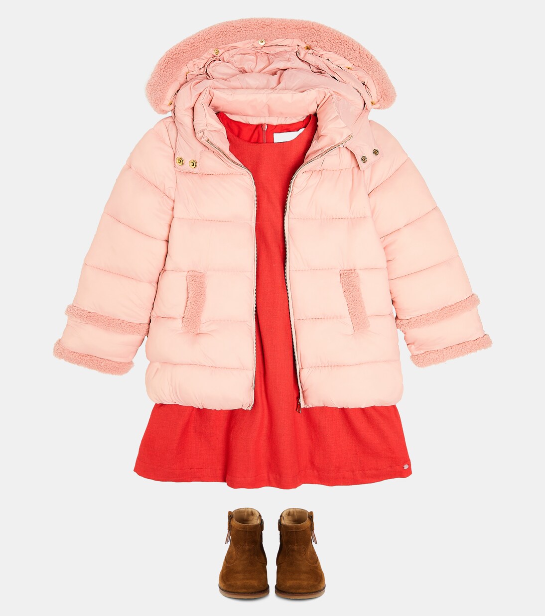 Faux fur-trimmed padded jacket | Tartine et Chocolat