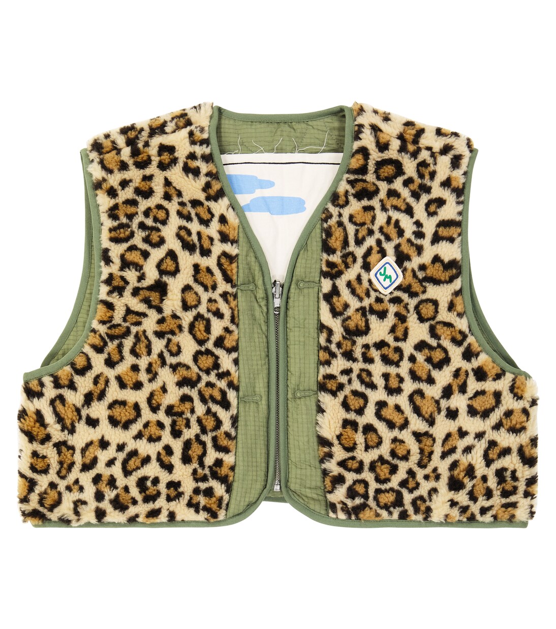 Reversible quilted leopard-print vest | Jellymallow