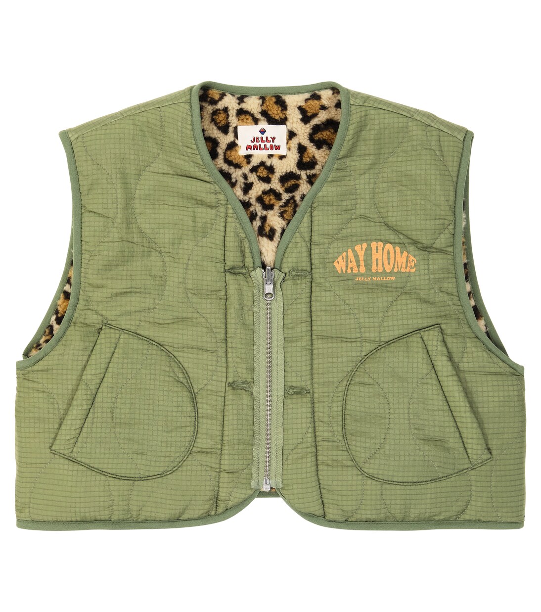 Reversible quilted leopard-print vest | Jellymallow