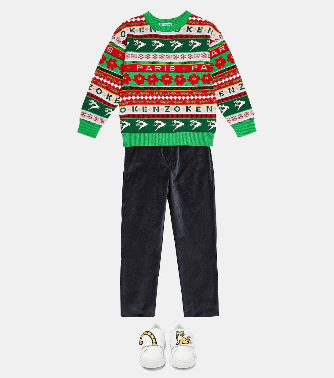 Jacquard cotton-blend sweater | Kenzo Kids