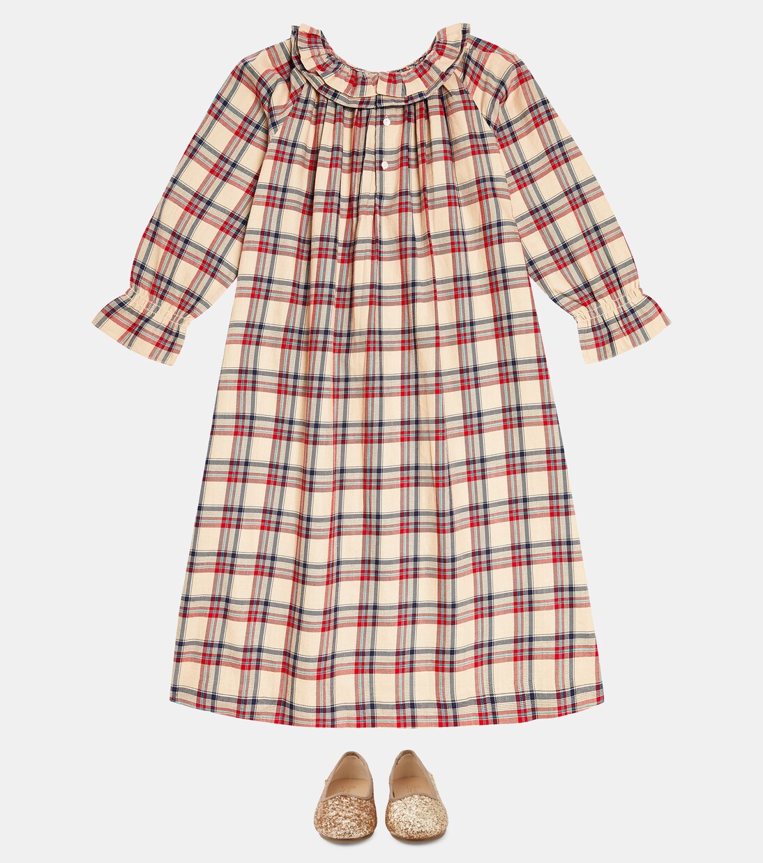 Blessing checked cotton pajamas | Bonpoint