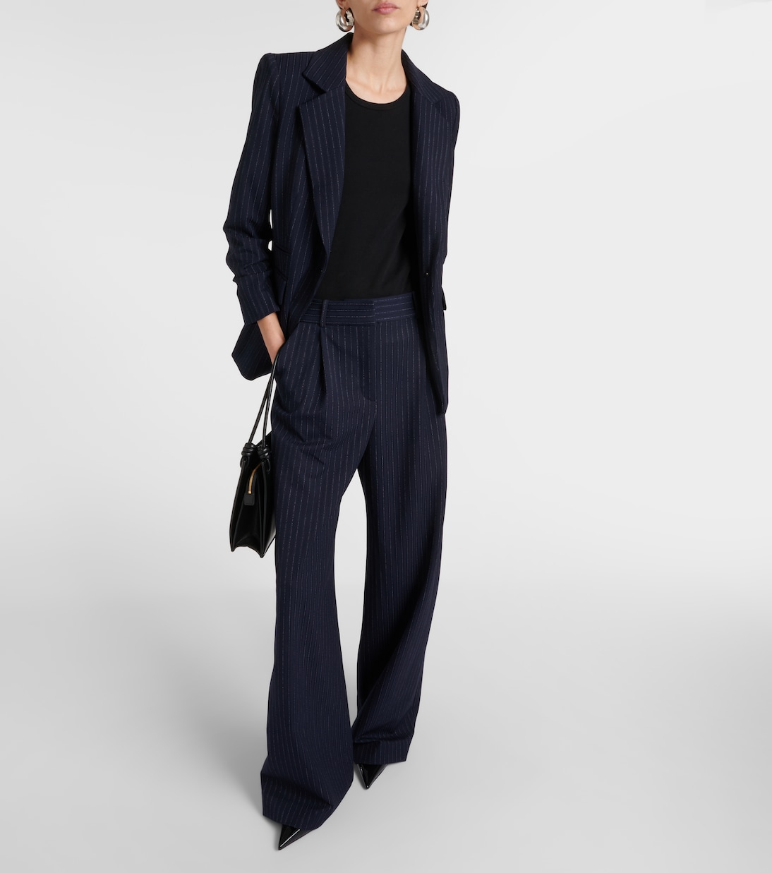 Heyser pinstripe high-rise wide-leg pants | Veronica Beard