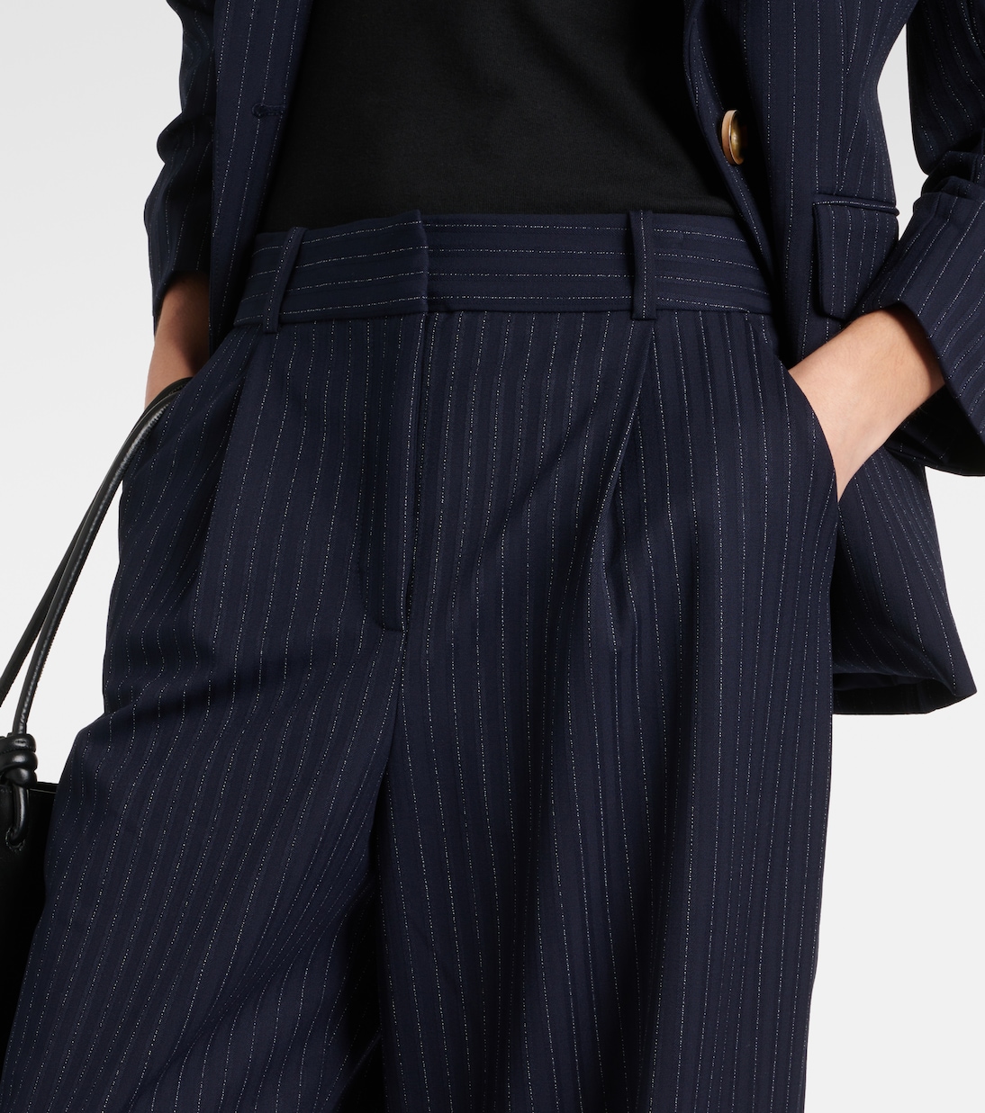 Heyser pinstripe high-rise wide-leg pants | Veronica Beard