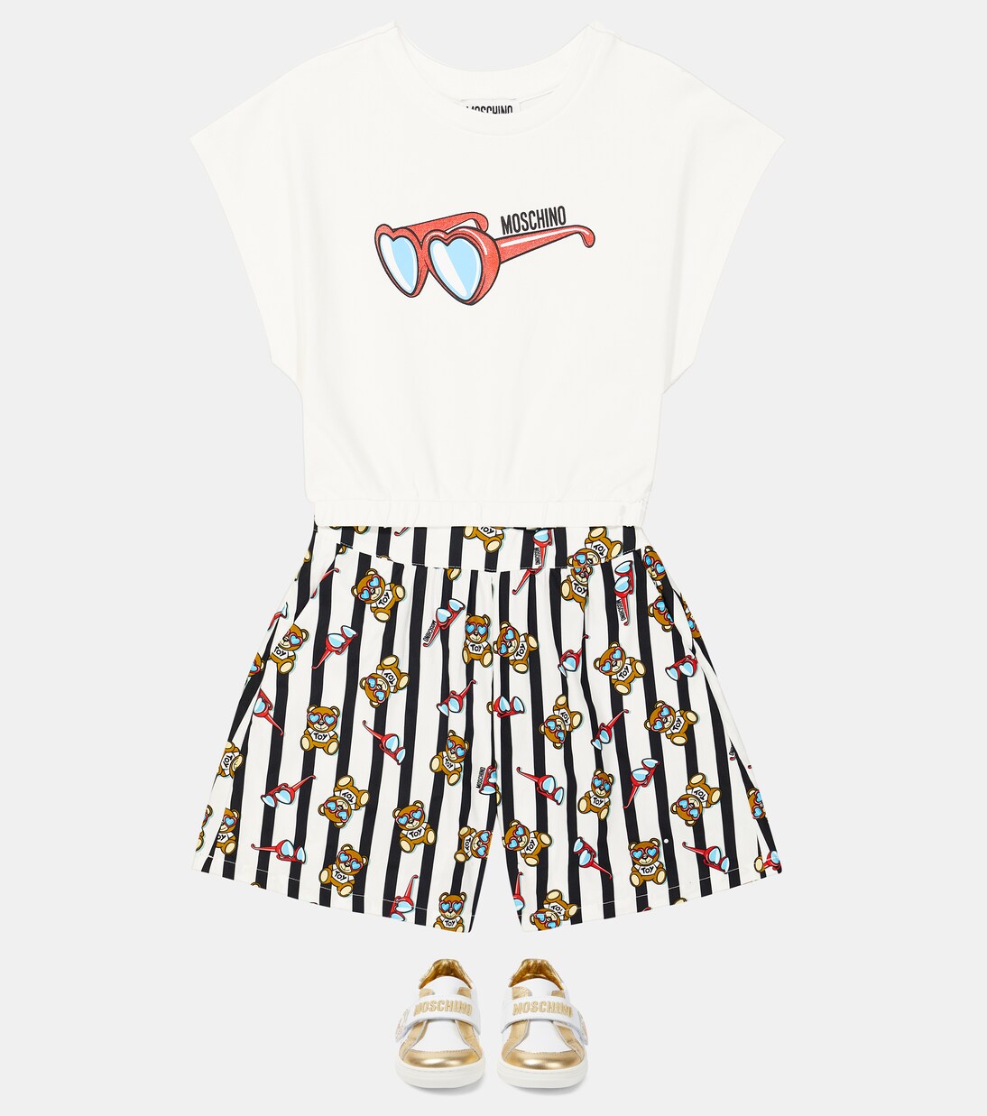 T-shirt e shorts in cotone | Moschino Kids