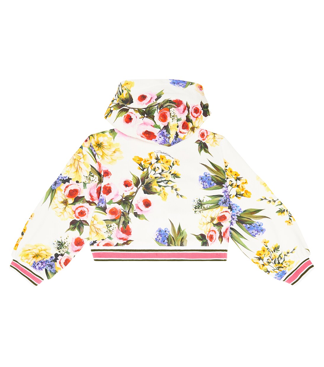 DG floral cotton jersey hoodie | Dolce&Gabbana Kids