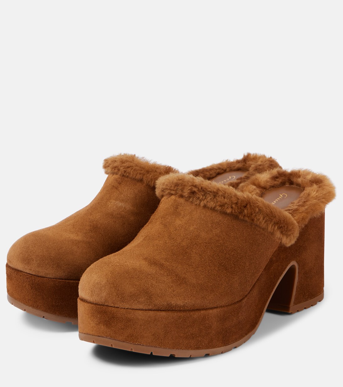 Plateau-Mules Lyss 55 aus Veloursleder | Gianvito Rossi