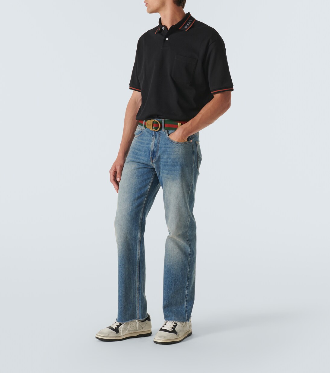 Cotton-blend piqué polo shirt | Gucci