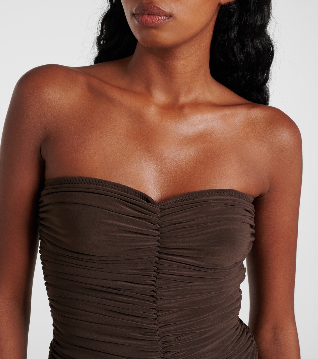 Slinky Marissa gathered swimsuit | Norma Kamali