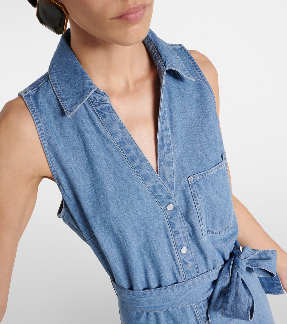 Edwina belted denim midi dress | Veronica Beard